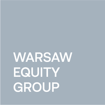 A plain grey background with the words WARSAW EQUITY GROUP written in large, white, uppercase letters in the lower left corner.